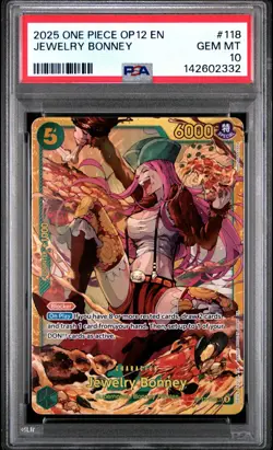 PSA 10 GEM MINT One Piece Legacy of the Master Jewelry Bonney OP12-118 SEC - Image 1