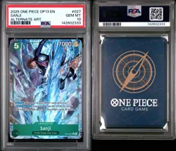 2025 ONE PIECE OP13-CARRYING ON HIS WILL ALTERNATE ART #027 SANJI PSA 10 - Image 3