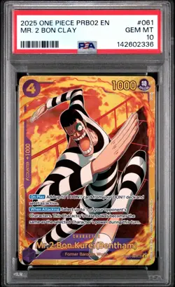 2025 ONE PIECE PRB02-PREMIUM BOOSTER THE BEST- VOL.2 #061 MR. 2 BON CLAY PSA 10 - Image 1