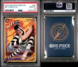 2025 ONE PIECE PRB02-PREMIUM BOOSTER THE BEST- VOL.2 #061 MR. 2 BON CLAY PSA 10 - Image 3