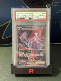 Pokemon 2025 Team Rocket's Mewtwo ex 231/182 SIR Destined Rivals GEM MINT PSA 10 - Image 1