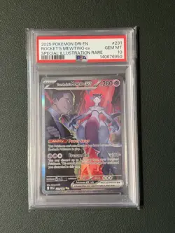 Pokemon 2025 Team Rocket's Mewtwo ex 231/182 SIR Destined Rivals GEM MINT PSA 10 - Image 3