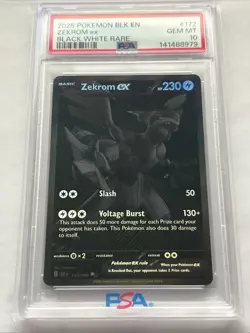 2025 Pokemon BLK EN-Black Bolt White Rare #172 PSA 10 !!! LQQK !!! - Image 1