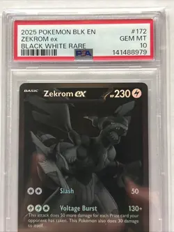 2025 Pokemon BLK EN-Black Bolt White Rare #172 PSA 10 !!! LQQK !!! - Image 2