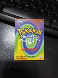 1999 Topps Pokemon Card TV Animation Edition #02 Ivysaur E2 of 12 Blue Logo - Image 2