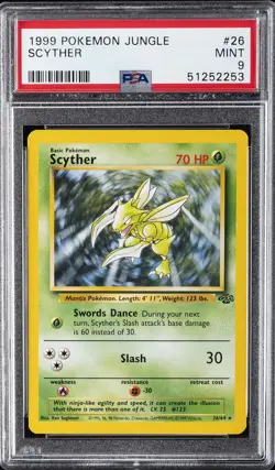 1999 POKEMON JUNGLE #26 SCYTHER PSA 9 - Image 1