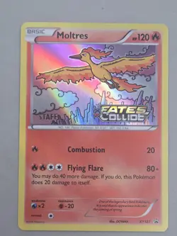 Pokemon Tcg Moltres Fates Colide Prerelease Staff Stamp Xy127 Holo Excellent... - Image 1