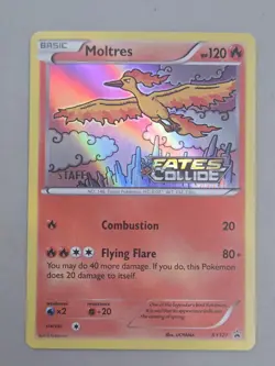 Pokemon Tcg Moltres Fates Colide Prerelease Staff Stamp Xy127 Holo Excellent... - Image 2