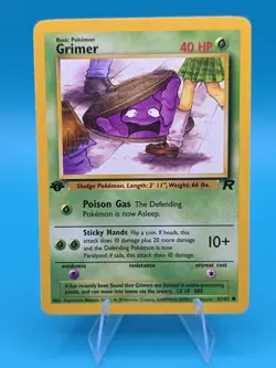Grimer First Edition 57/82 Pokemon Card 2000 Team Rocket LP - Image 1