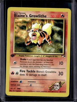 2000 Pokemon Gym Heroes 1st Edition Blaine's Growlithe #35/132 - Image 1