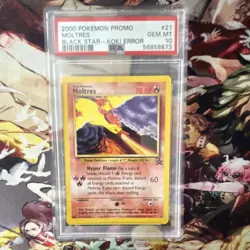 Pokemon TCG 2000 Moltres #21 Black Star Promo Aoki Error PSA 10 - Image 1