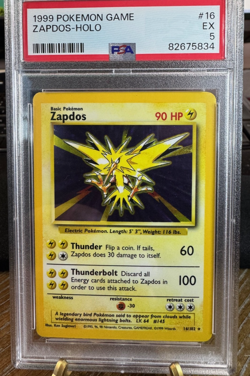 Pokemon Wizards Zapdos Base Set 16/102 Holo Rare English 1999 PSA EX 5 - Image 1