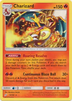 Charizard - 14/181 - Rare LP, English Pokemon Team Up - Image 1