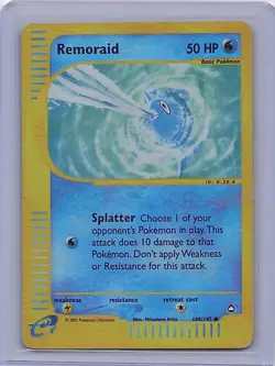 Remoraid 105 Common Aquapolis Pokemon Reverse Holo Damaged - Image 1