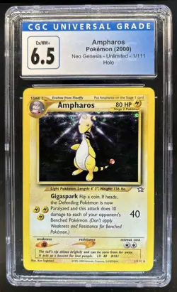 2000 Pokemon Neo Genesis Ampharos Holo #1/111 CGC 6.5 - Image 1