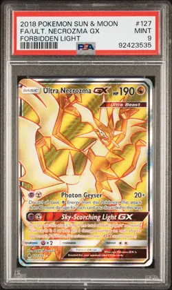 PSA 9 Ultra Necrozma GX Full Art Forbidden Light Sun & Moon 127/131 2018 Pokemon - Image 1