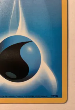 Water Energy - ERROR Ink Bubble Ink Blot 102/102 Pokemon Base Set Unlimited - NM - Image 5