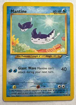 2002 Pokemon Neo Destiny Mantine #74/105 - Image 1