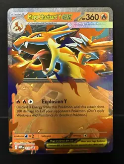 Mega Charizard Y EX 030 Black Star Promo Full Art Holo Charizard Tin Pokemon NM - Image 1