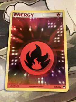 Pokemon! Basic Fire Energy - Holo Rare - Power Keepers - 104/108 - MP - Image 1