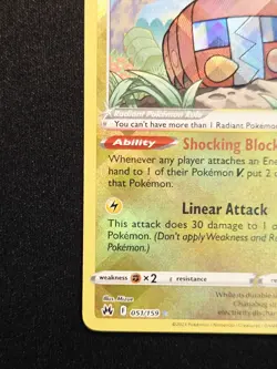 Radiant Charjabug 051/159 Rare Holo Prize Pack Series 3 Pokemon League - Image 5