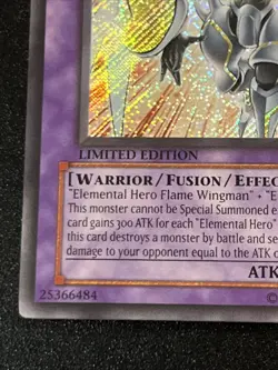 Elemental HERO Shining Flare Wingman CT03-EN004 Secret Rare Vintage Yugioh LP - Image 5