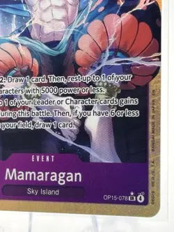 Bandai One Piece CCG Mamaragan OP15-078 Event Super Rare Foil alt art - Image 4