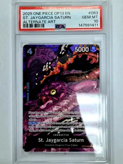 2025 St Jaygarcia Saturn One Piece Carrying On His Will OP13-083 Alt Art PSA 10 - Image 1