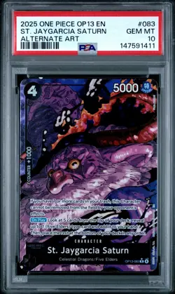 2025 St Jaygarcia Saturn One Piece Carrying On His Will OP13-083 Alt Art PSA 10 - Image 4