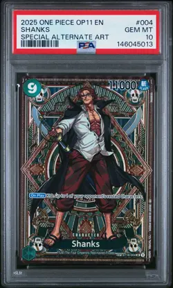 2025 ONE PIECE OP11-A FIST OF DIVINE SPEED SPECIAL ALTERNATE ART SHANKS PSA 10 - Image 1