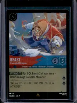 2025 Disney Lorcana Archazia's Island Beast Frustrated Designer Foil 136/204 - Image 1