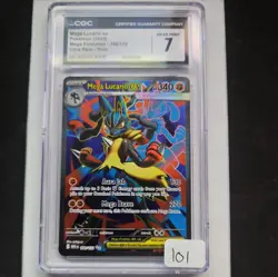 Pokemon TCG Mega Lucario EX 160/132 Ultra Rare Holo Card Mega Evolutions CGC 7 - Image 1