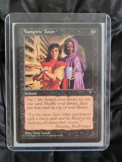 Vampiric Tutor Visions 1996 Rare MTG Magic the Gathering Trading Card LP - Image 1