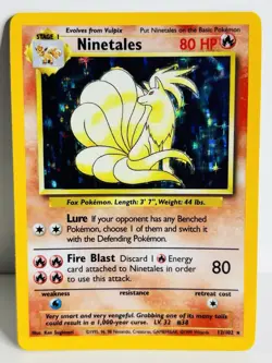 Pokemon TCG Cards Ninetales 12/102 Base Set Holo Rare - Image 1