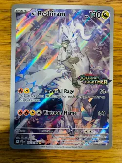 NM! Stamped N's Reshiram (167/159) Journey Together Illustration Pokemon Card! - Image 1