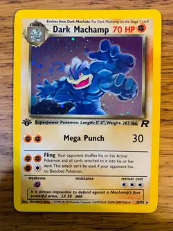 NEAR MINT! 1st Edition Dark Machamp (10/82) Team Rocket Set Holo Pokemon Card! - Image 1