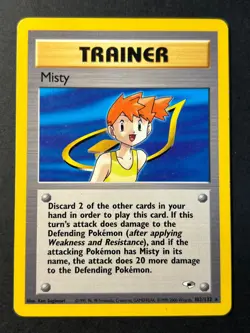 Misty 102/132 Gym Heroes Rare - Pokemon Card LP - - Image 1