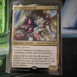 Magic The Gathering Drana and Linvala Rare Legendary Creature Promo Card 222 MOM - Image 1