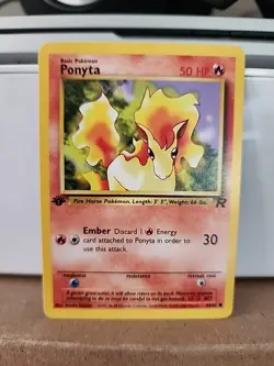 Pokemon TCG: Ponyta 64/82 Team Rocket 1st Edition WOTC - NM - Image 1
