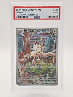 Meowth 106/094 Illustration Rare Pfl En-phantasmal Flames Pokemon PSA 9 - Image 2