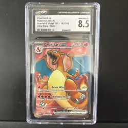 CGC 8.5 NM / MINT Charizard ex S&V Pokemon 151 Ultra Rare Holo 183/165 (damage) - Image 1