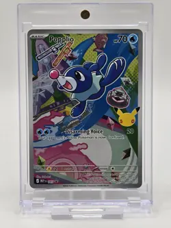 Pokemon First Partner Illustration Popplio Black Star Full Art MEP 045 - Image 1