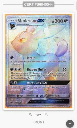 RANK #1 TAG 10 Pokemon TCG Umbreon GX Sun & Moon 154/149 Holo Secret Rare - Image 4