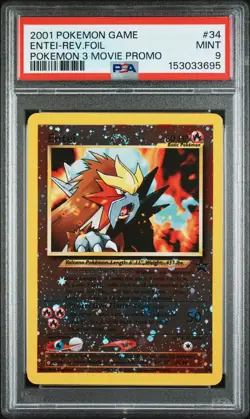 Entei 2001 Pokemon Game Movie *Swirl* Reverse Holo PSA 9 #34 - Image 1