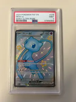 2024 POKEMON PAF EN-PALDEAN FATES SHINY ULTRA RARE #216 MEW EX PSA 9 - Image 3