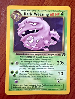 Pokemon Team Rocket Booster OPENED with Dark Weezing 31/82 Rare Reg 60 HP - Image 2