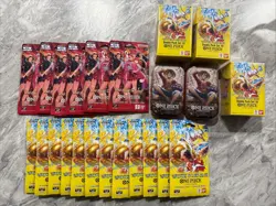 HUGE ONE PIECE LOT - OP13 Tins, Heroines EB-03, OP 15 Double Pack Sets - Image 1