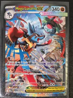 Pokemon Mega Lucario EX TCG Ultra Rare Holo Card 179/132 MINT - Image 1
