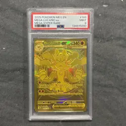 Pokemon Mega Lucario EX Mega Hyper Rare Holo Me01 188/132 PSA 9 Card - Image 1
