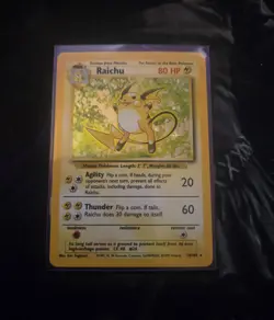Pokemon Base Set Raichu Holo Rare TCG Card Moderately Played - Image 1